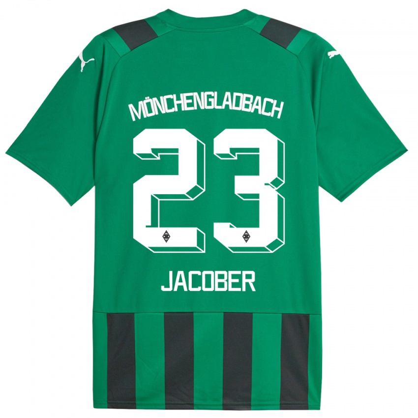 Børn Magdalena Jacober #23 Sort Grøn Udebane Spillertrøjer 2023/24 Trøje T-Shirt