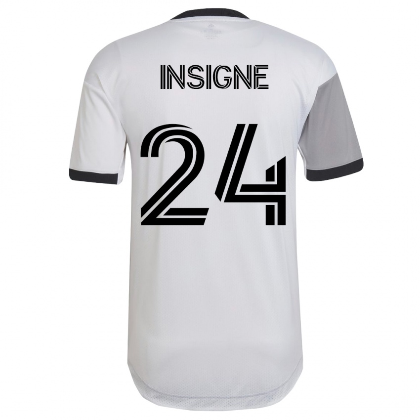 Børn Lorenzo Insigne #24 Hvid Udebane Spillertrøjer 2023/24 Trøje T-Shirt