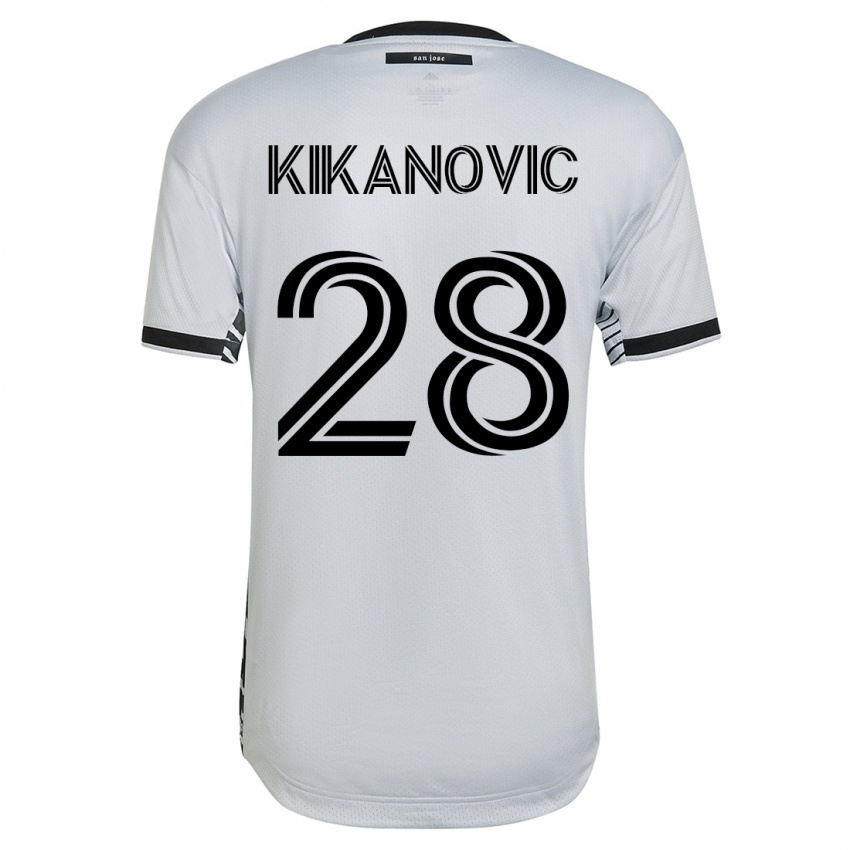 Børn Benjamin Kikanovic #28 Hvid Udebane Spillertrøjer 2023/24 Trøje T-Shirt