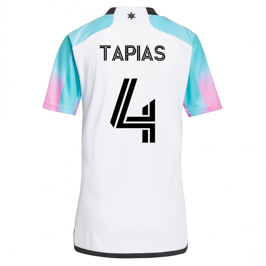 Børn Miguel Tapias #4 Hvid Udebane Spillertrøjer 2023/24 Trøje T-Shirt