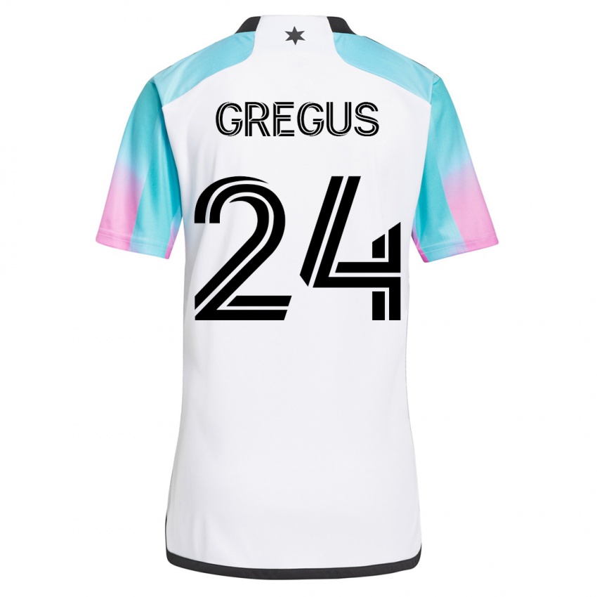 Børn Ján Gregus #24 Hvid Udebane Spillertrøjer 2023/24 Trøje T-Shirt