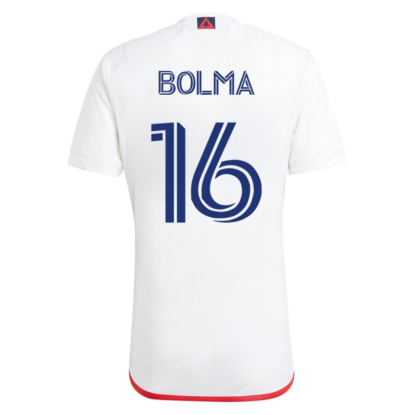 Børn Josh Bolma #16 Hvid Rød Udebane Spillertrøjer 2023/24 Trøje T-Shirt