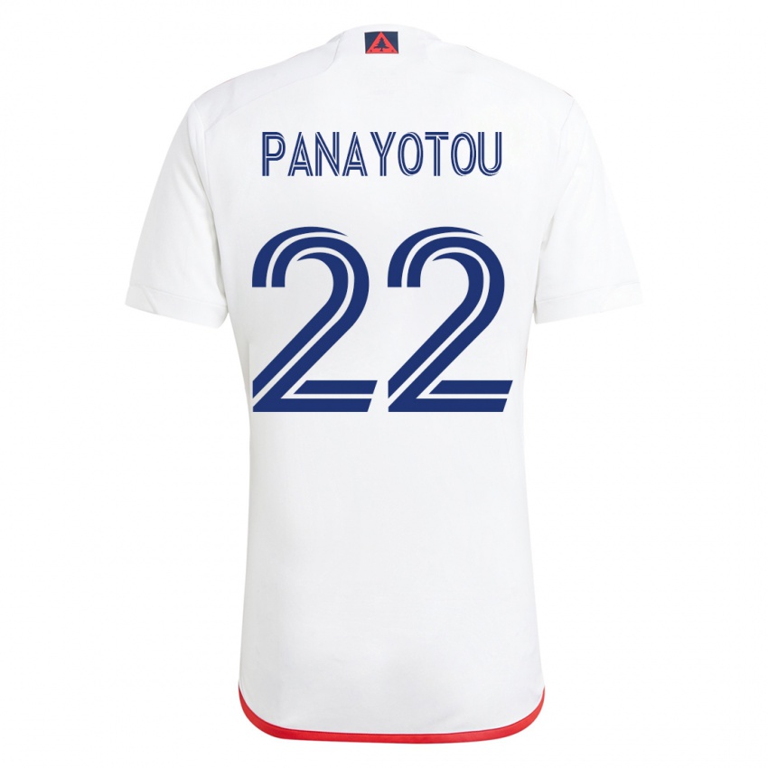 Børn Jack Panayotou #22 Hvid Rød Udebane Spillertrøjer 2023/24 Trøje T-Shirt