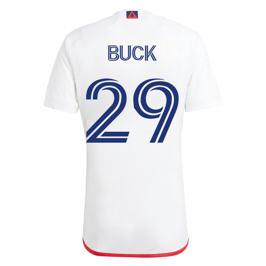Børn Noel Buck #29 Hvid Rød Udebane Spillertrøjer 2023/24 Trøje T-Shirt