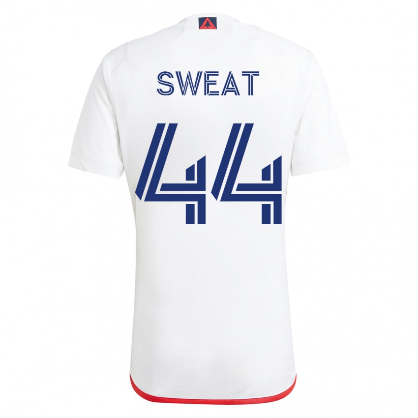 Børn Ben Sweat #44 Hvid Rød Udebane Spillertrøjer 2023/24 Trøje T-Shirt