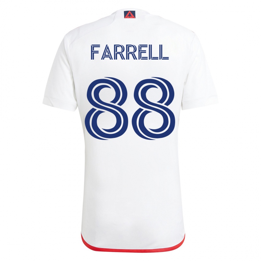 Børn Andrew Farrell #88 Hvid Rød Udebane Spillertrøjer 2023/24 Trøje T-Shirt