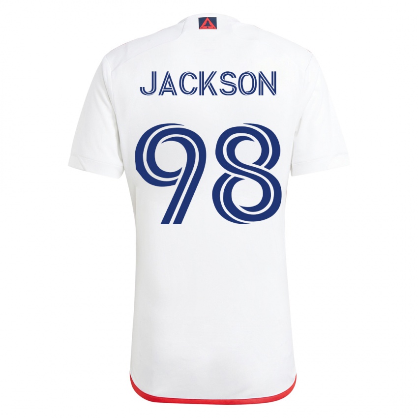 Børn Jacob Jackson #98 Hvid Rød Udebane Spillertrøjer 2023/24 Trøje T-Shirt