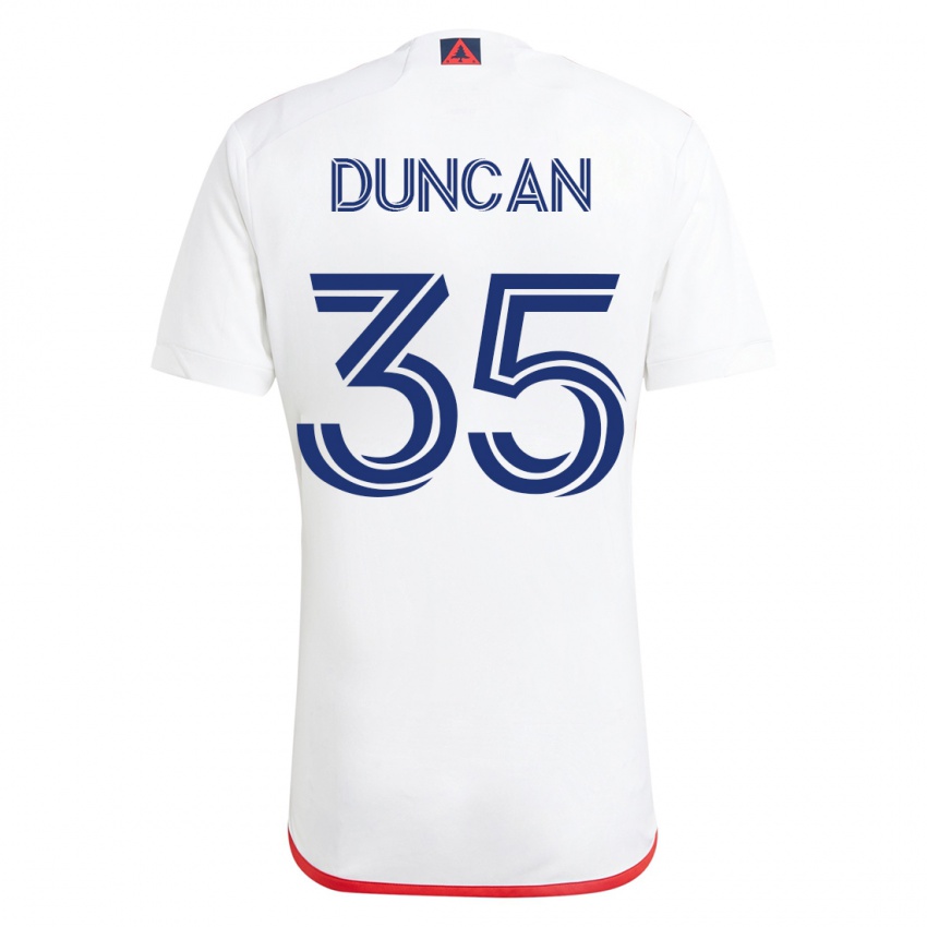 Børn Nakye Greenidge-Duncan #35 Hvid Rød Udebane Spillertrøjer 2023/24 Trøje T-Shirt
