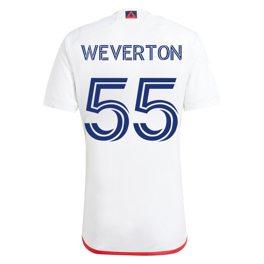 Børn Weverton #55 Hvid Rød Udebane Spillertrøjer 2023/24 Trøje T-Shirt