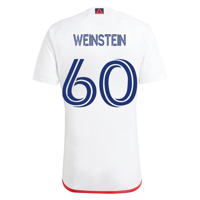 Børn Max Weinstein #60 Hvid Rød Udebane Spillertrøjer 2023/24 Trøje T-Shirt
