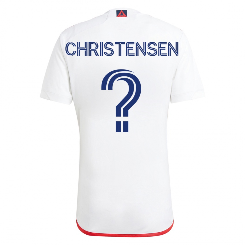 Børn Kevin Christensen #0 Hvid Rød Udebane Spillertrøjer 2023/24 Trøje T-Shirt
