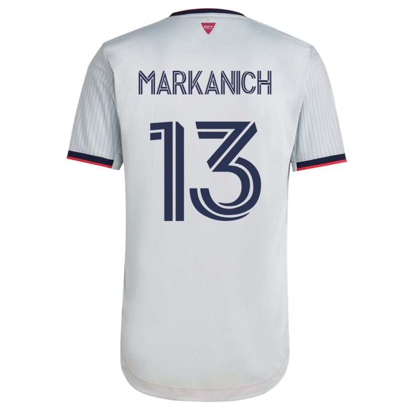 Børn Anthony Markanich #13 Hvid Udebane Spillertrøjer 2023/24 Trøje T-Shirt
