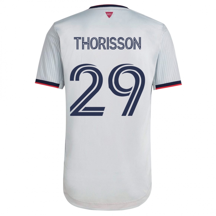 Børn Nökkvi Thórisson #29 Hvid Udebane Spillertrøjer 2023/24 Trøje T-Shirt