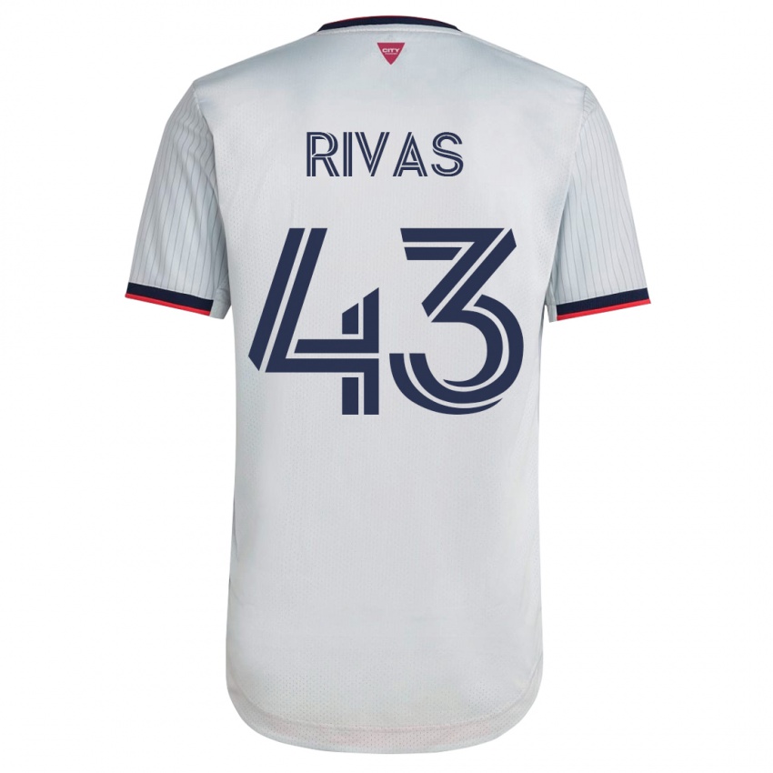 Børn Sergio Rivas #43 Hvid Udebane Spillertrøjer 2023/24 Trøje T-Shirt