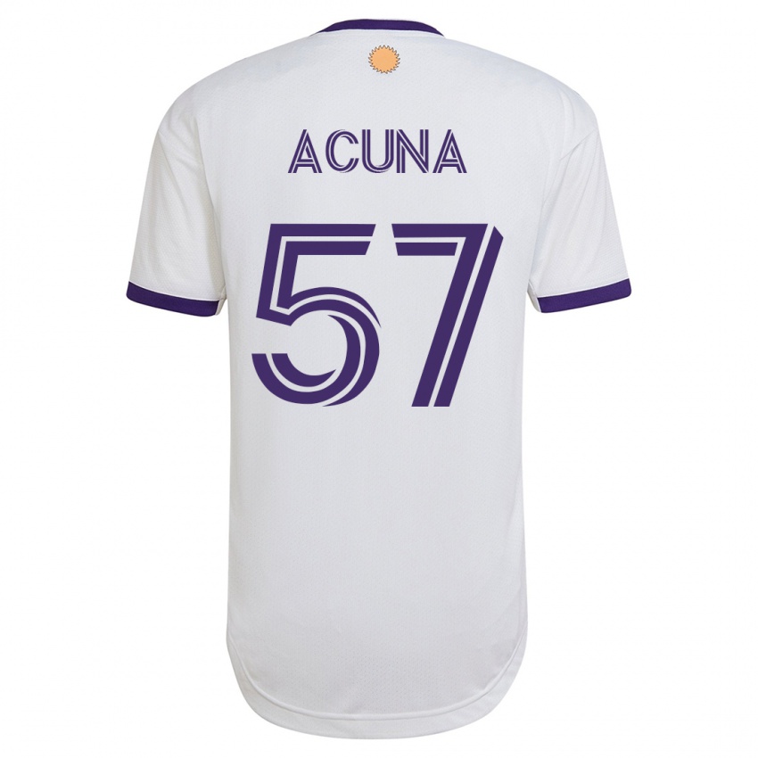 Børn Cristofer Acuña #57 Hvid Udebane Spillertrøjer 2023/24 Trøje T-Shirt