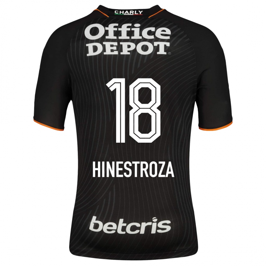 Børn Marino Hinestroza #18 Sort Udebane Spillertrøjer 2023/24 Trøje T-Shirt
