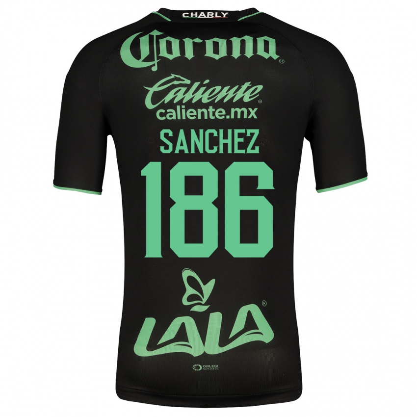 Børn David Sánchez #186 Sort Udebane Spillertrøjer 2023/24 Trøje T-Shirt