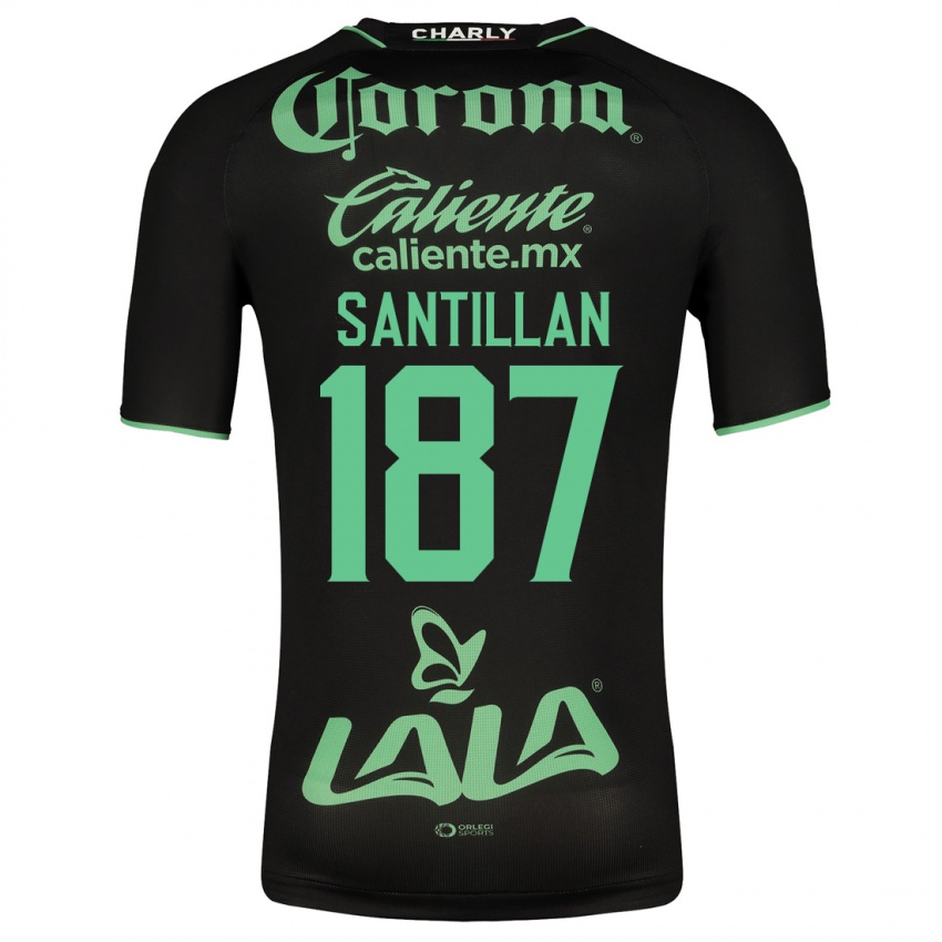 Børn Emilio Santillán #187 Sort Udebane Spillertrøjer 2023/24 Trøje T-Shirt