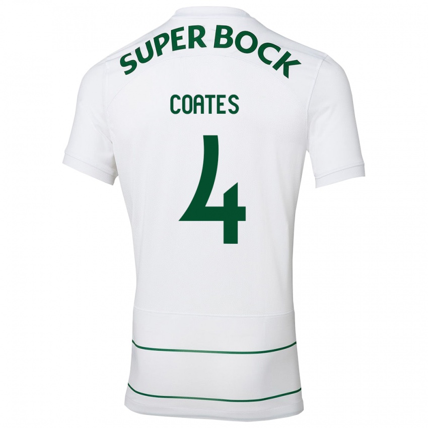 Børn Sebastián Coates #4 Hvid Udebane Spillertrøjer 2023/24 Trøje T-Shirt