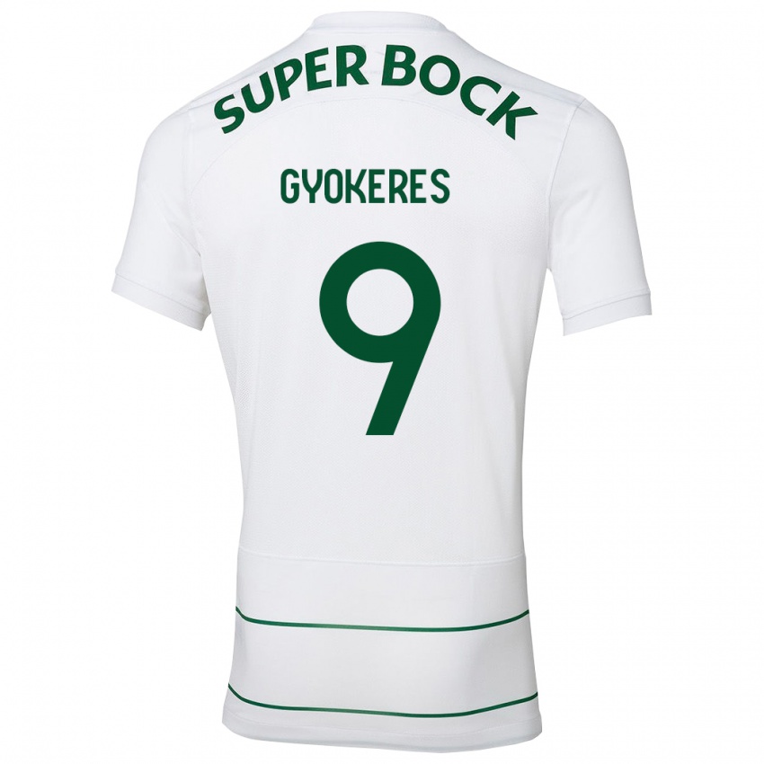 Børn Viktor Gyökeres #9 Hvid Udebane Spillertrøjer 2023/24 Trøje T-Shirt