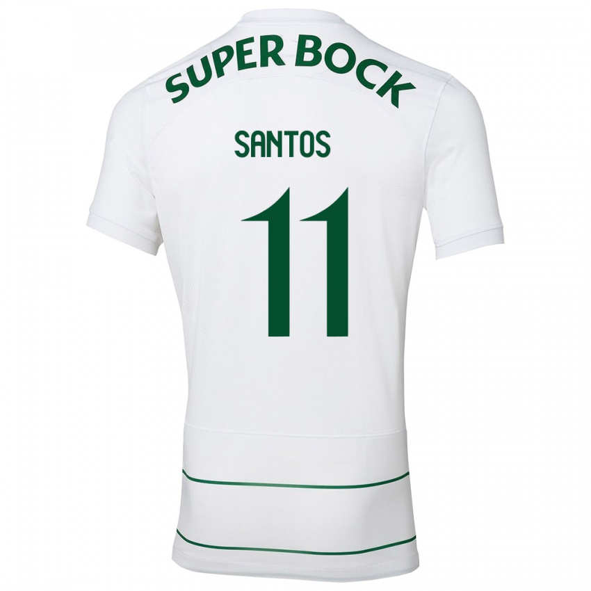 Børn Nuno Santos #11 Hvid Udebane Spillertrøjer 2023/24 Trøje T-Shirt