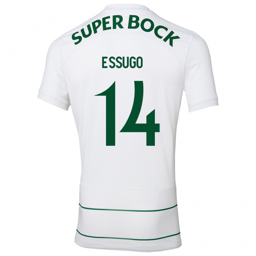 Børn Dário Essugo #14 Hvid Udebane Spillertrøjer 2023/24 Trøje T-Shirt