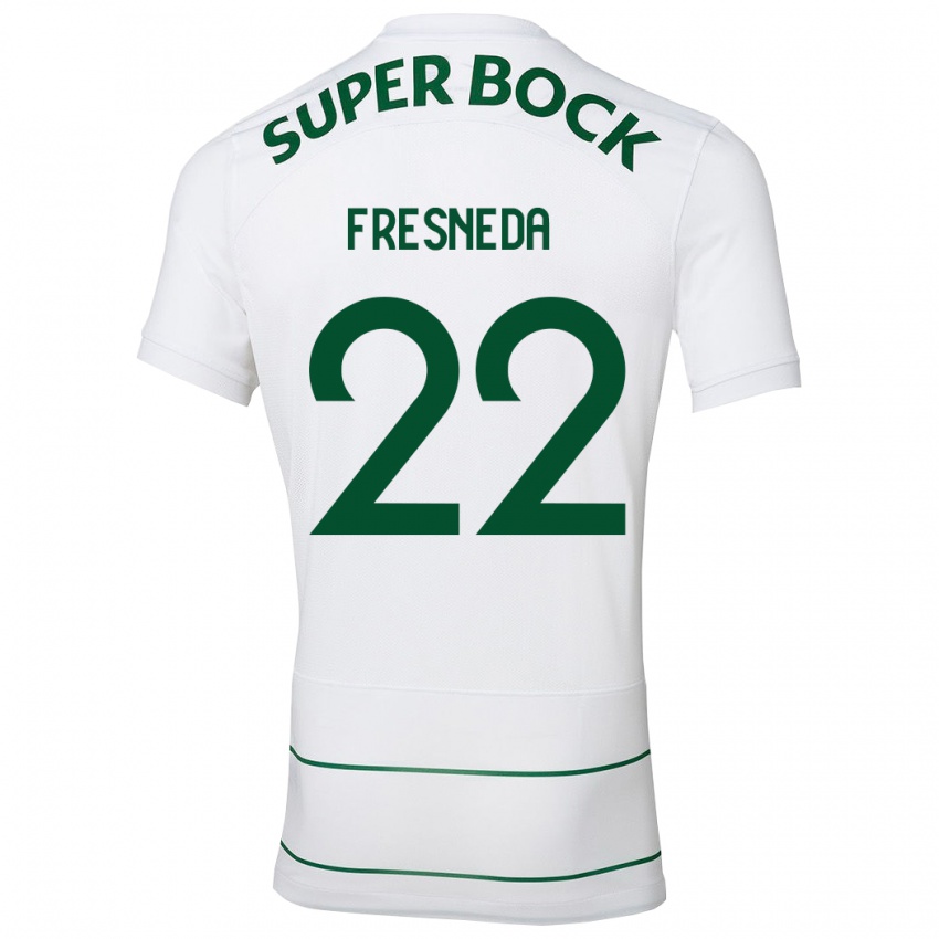 Børn Iván Fresneda #22 Hvid Udebane Spillertrøjer 2023/24 Trøje T-Shirt