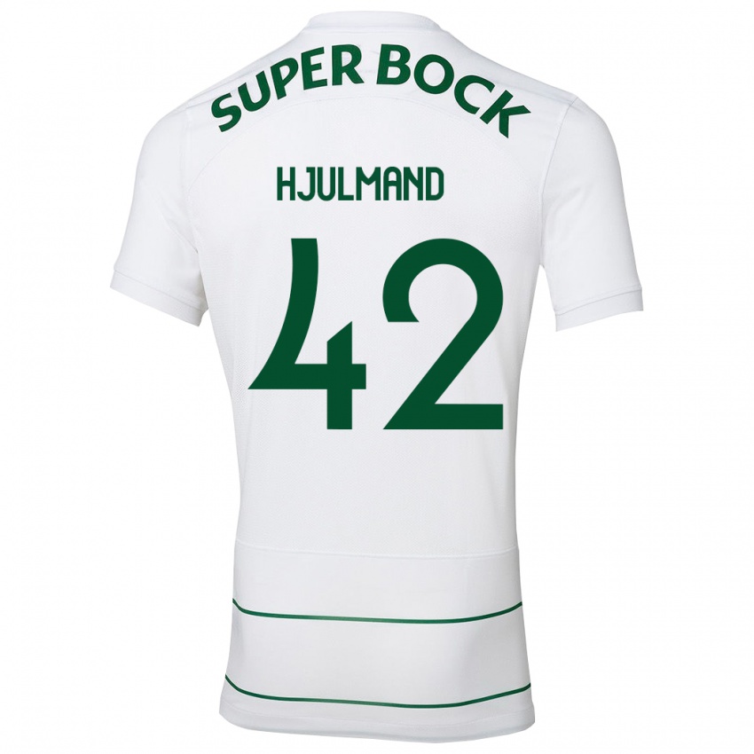 Børn Morten Hjulmand #42 Hvid Udebane Spillertrøjer 2023/24 Trøje T-Shirt