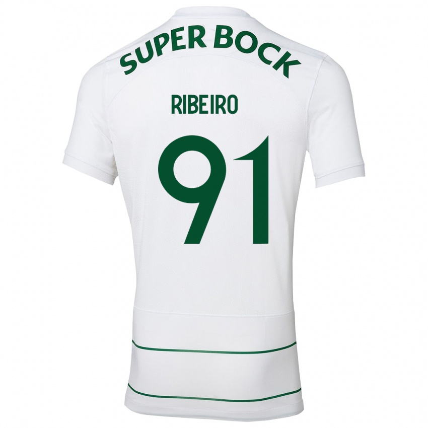 Børn Rodrigo Ribeiro #91 Hvid Udebane Spillertrøjer 2023/24 Trøje T-Shirt