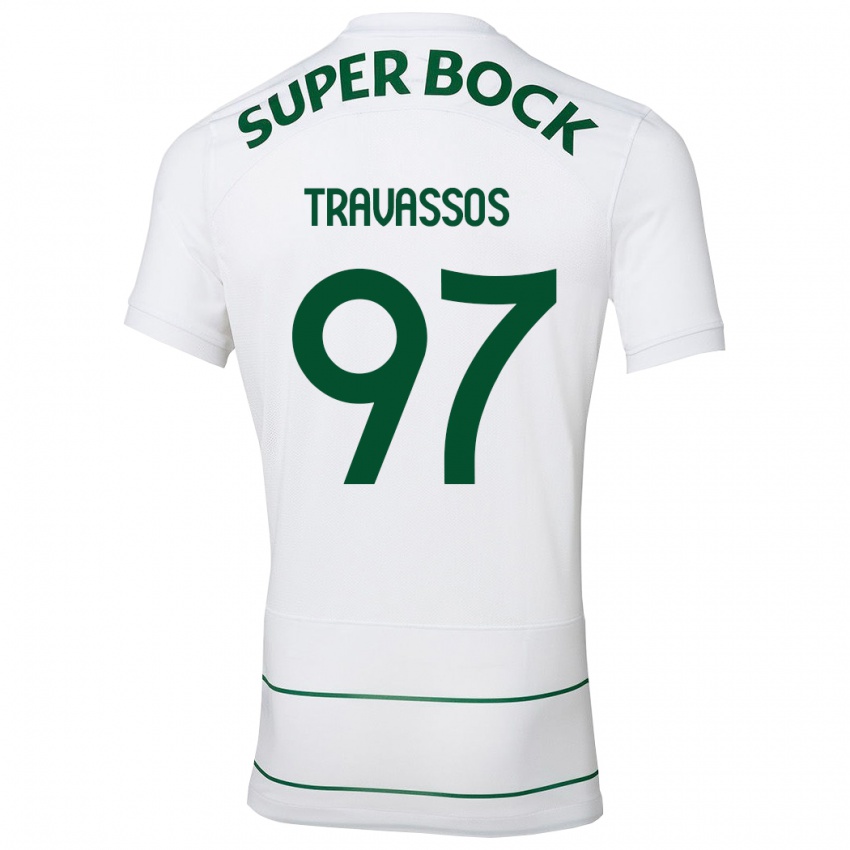 Børn Travassos #97 Hvid Udebane Spillertrøjer 2023/24 Trøje T-Shirt