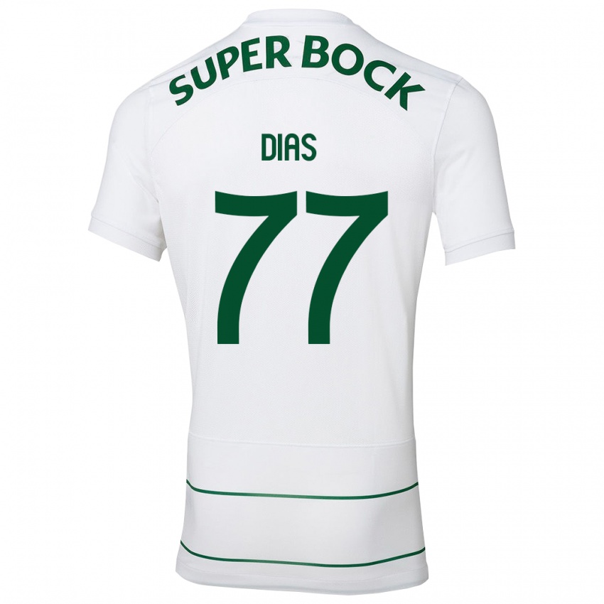 Børn Lucas Dias #77 Hvid Udebane Spillertrøjer 2023/24 Trøje T-Shirt