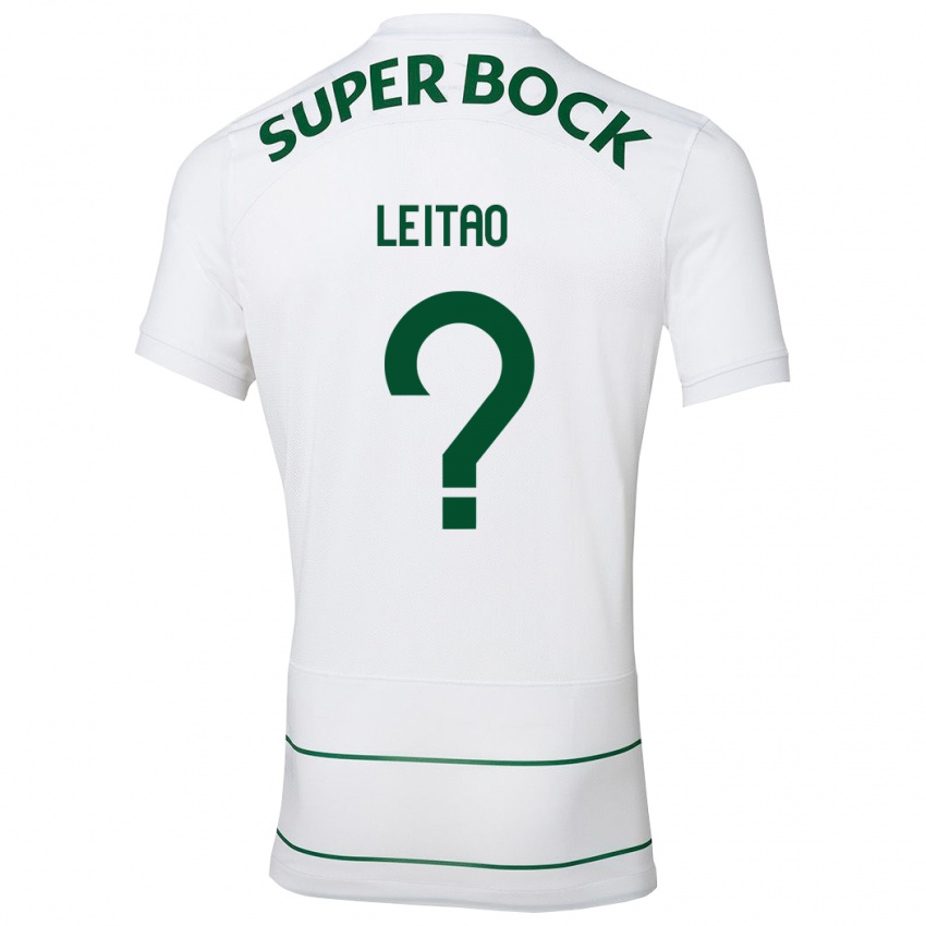 Børn Tiago Leitão #0 Hvid Udebane Spillertrøjer 2023/24 Trøje T-Shirt