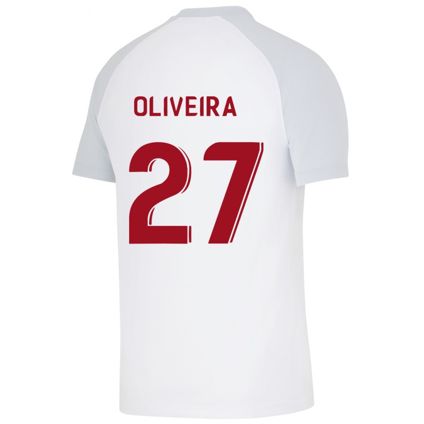 Børn Sergio Oliveira #27 Hvid Udebane Spillertrøjer 2023/24 Trøje T-Shirt