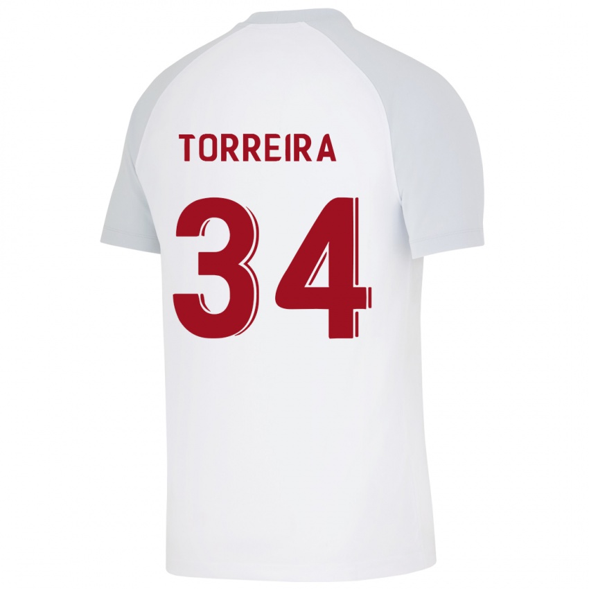 Børn Lucas Torreira #34 Hvid Udebane Spillertrøjer 2023/24 Trøje T-Shirt