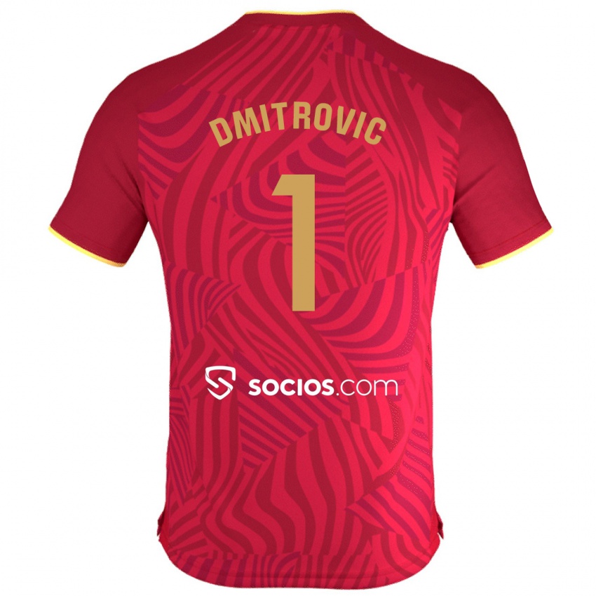 Børn Marko Dmitrović #1 Rød Udebane Spillertrøjer 2023/24 Trøje T-Shirt