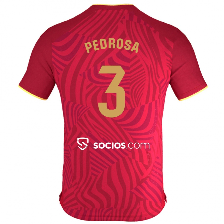 Børn Adrià Pedrosa #3 Rød Udebane Spillertrøjer 2023/24 Trøje T-Shirt