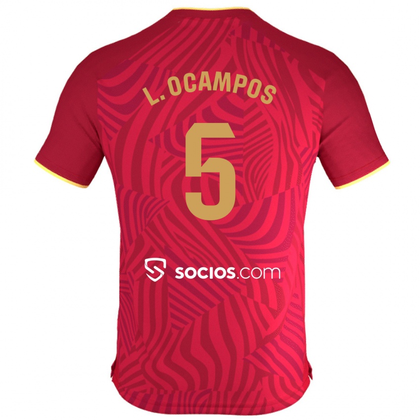 Børn Lucas Ocampos #5 Rød Udebane Spillertrøjer 2023/24 Trøje T-Shirt