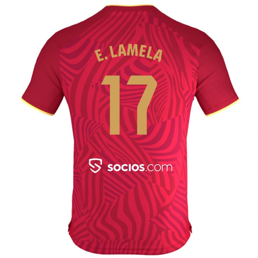 Børn Erik Lamela #17 Rød Udebane Spillertrøjer 2023/24 Trøje T-Shirt