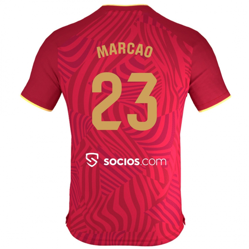 Børn Marcão #23 Rød Udebane Spillertrøjer 2023/24 Trøje T-Shirt