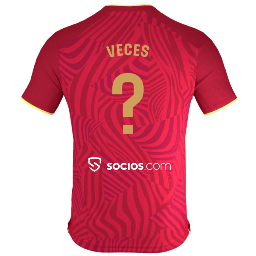 Børn Sergio Veces #0 Rød Udebane Spillertrøjer 2023/24 Trøje T-Shirt