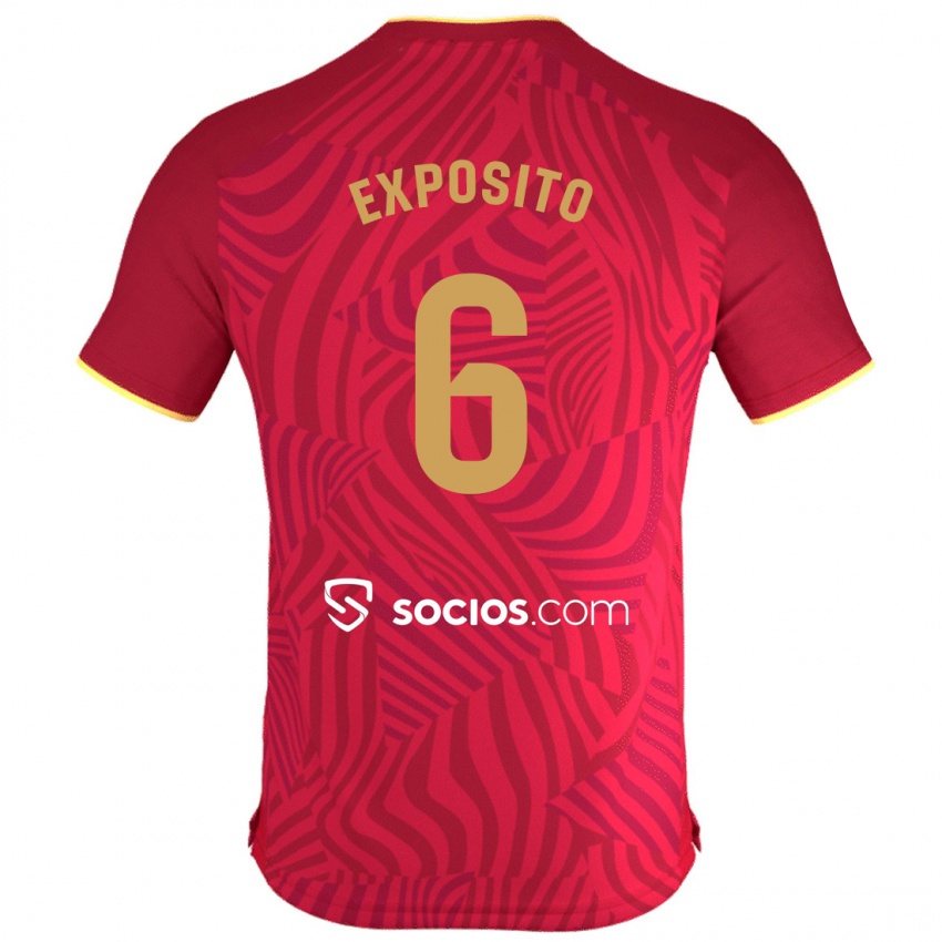 Børn Marcelo Expósito #6 Rød Udebane Spillertrøjer 2023/24 Trøje T-Shirt