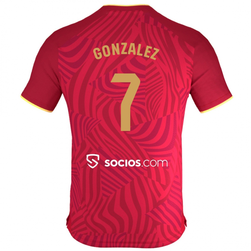 Børn Juan González #7 Rød Udebane Spillertrøjer 2023/24 Trøje T-Shirt