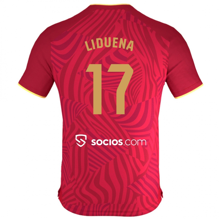 Børn Daniel Lidueña #17 Rød Udebane Spillertrøjer 2023/24 Trøje T-Shirt