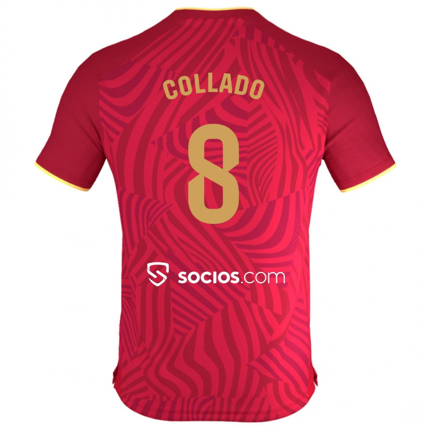 Børn Alberto Collado #8 Rød Udebane Spillertrøjer 2023/24 Trøje T-Shirt