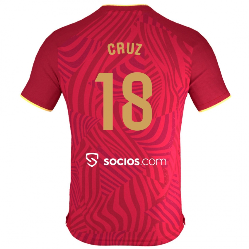 Børn Jesús Cruz #18 Rød Udebane Spillertrøjer 2023/24 Trøje T-Shirt