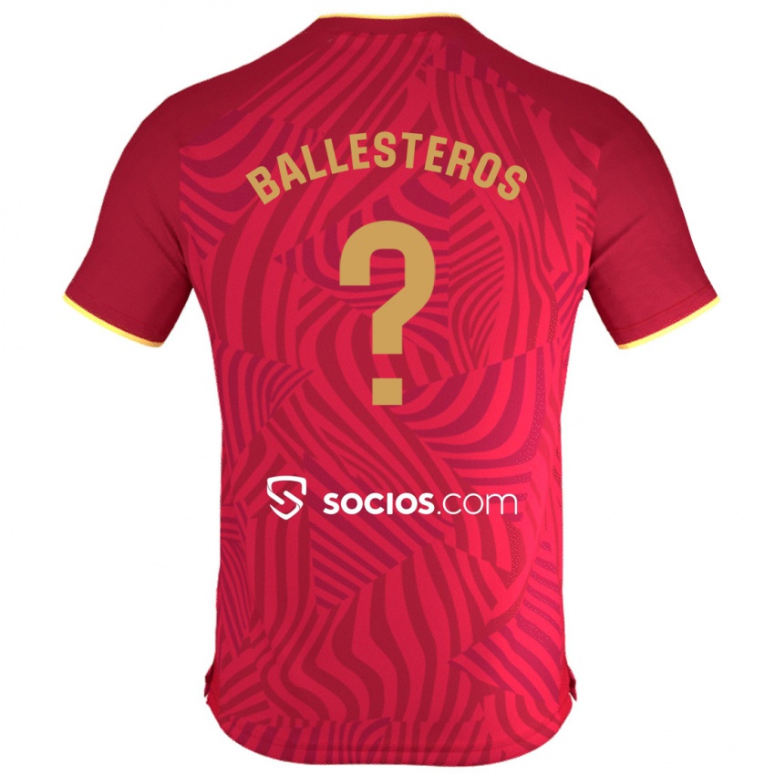 Børn Gonzalo Ballesteros #0 Rød Udebane Spillertrøjer 2023/24 Trøje T-Shirt