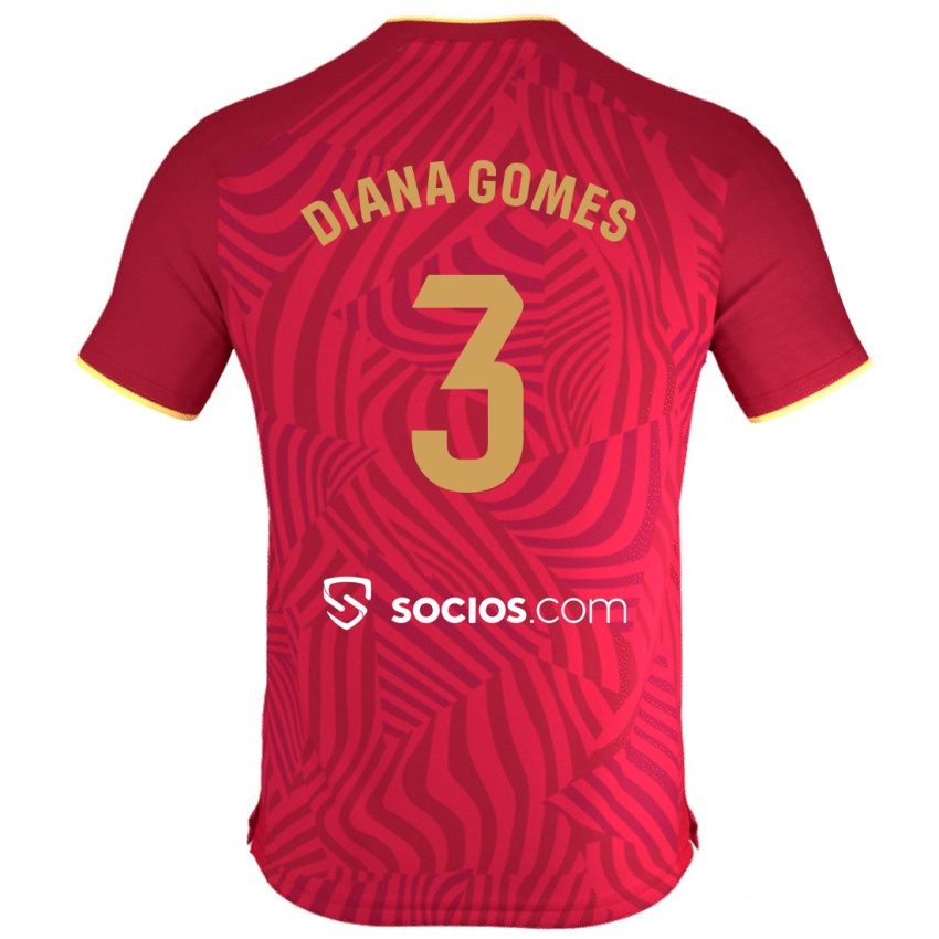Børn Diana Catarina Ribeiro Gomes #3 Rød Udebane Spillertrøjer 2023/24 Trøje T-Shirt