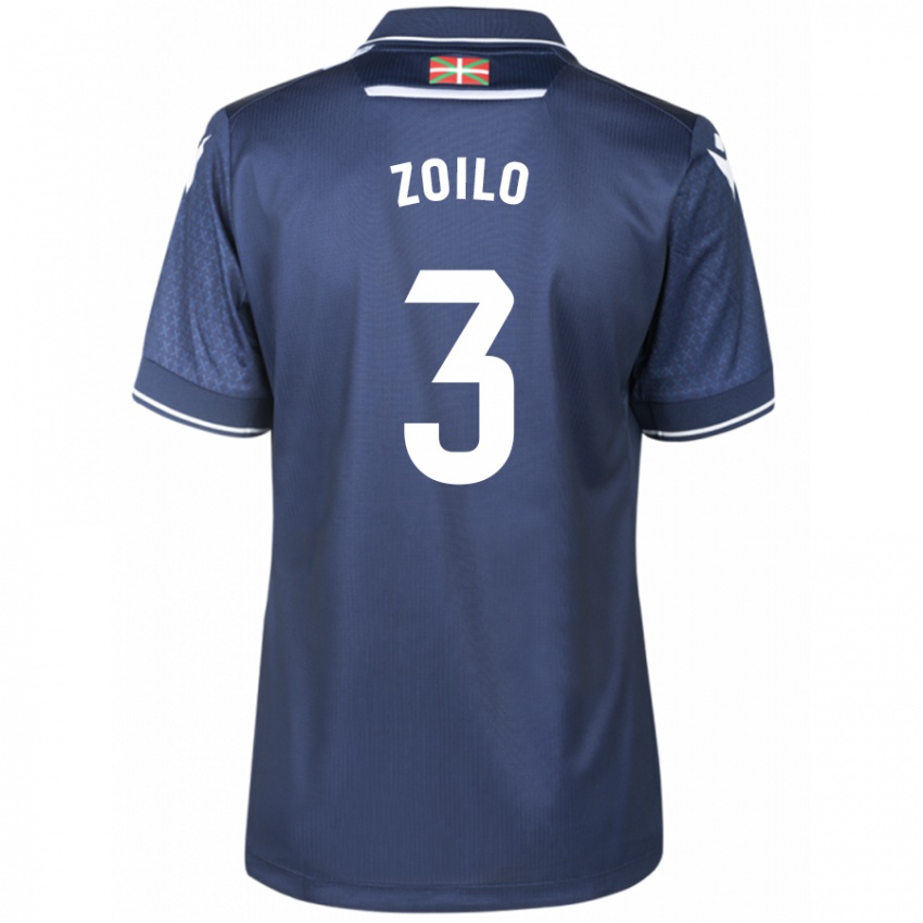 Børn Ander Zoilo #3 Flåde Udebane Spillertrøjer 2023/24 Trøje T-Shirt