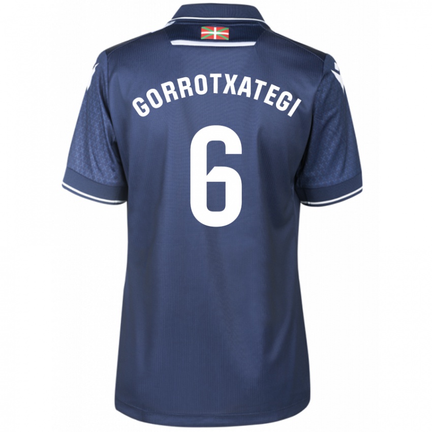 Børn Jon Gorrotxategi #6 Flåde Udebane Spillertrøjer 2023/24 Trøje T-Shirt