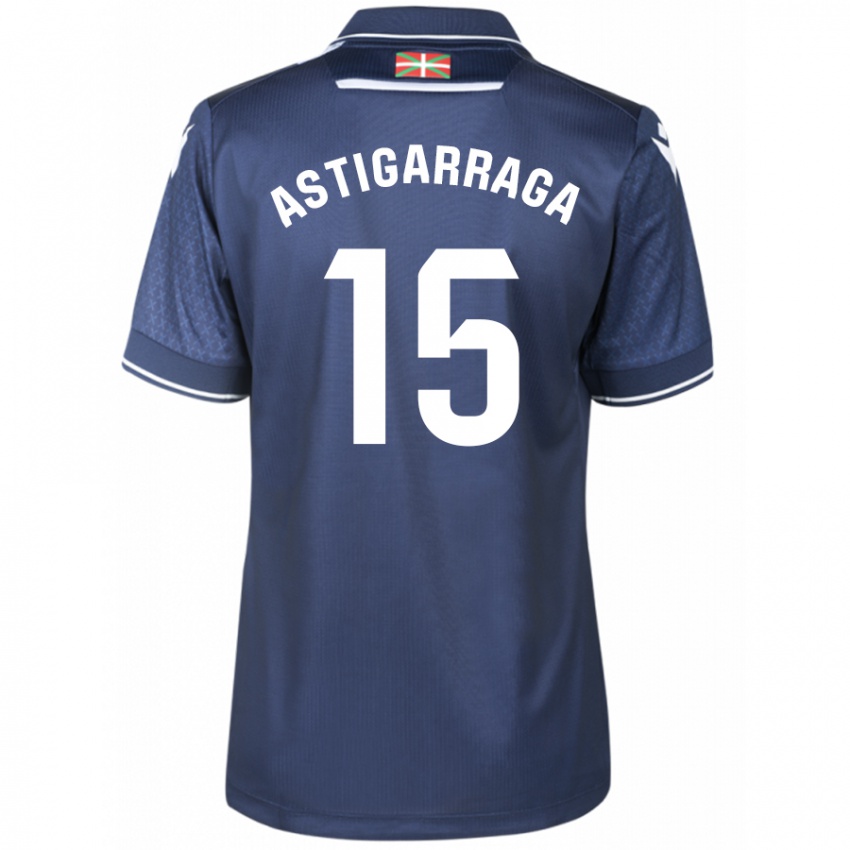 Børn Eneko Astigarraga #15 Flåde Udebane Spillertrøjer 2023/24 Trøje T-Shirt